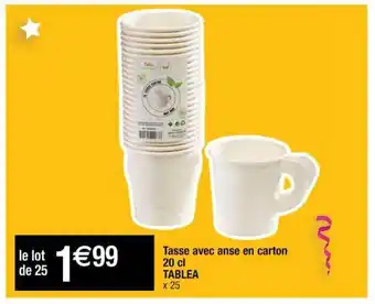 Cora x Carrefour Tasse Avec Anse En Carton 20 Cl Tablea offre