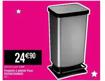 Cora x Carrefour Poubelle à Pédale Paso Rotho-sundis offre