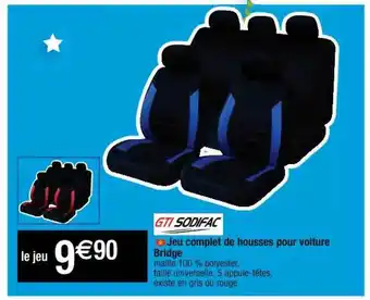 Jeu Complet De Housses Pour Voiture Bridge Gti Sodifac
