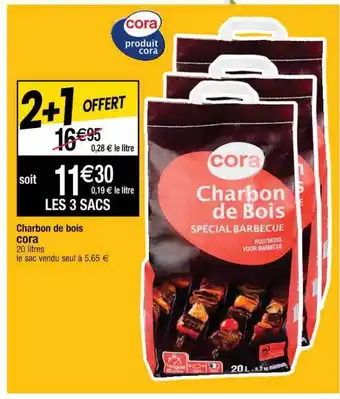 Cora x Carrefour Charbon De Bois Cora offre