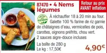 Thiriet 4 Nems légumes offre