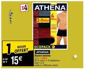 Cora x Carrefour Boxers Homme Athena offre