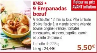 Thiriet 9 Empanadas bœuf offre