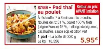 Thiriet Pad thaï au poulet offre