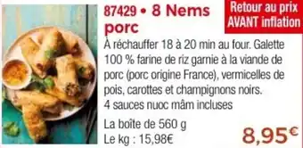 Thiriet 8 Nems porc offre