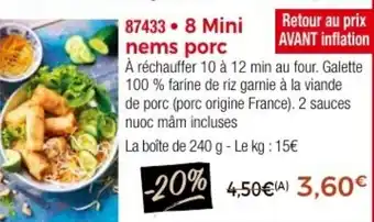 Thiriet 8 Mini nems porc offre