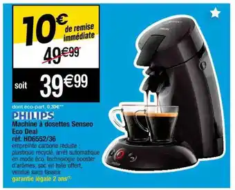 Cora x Carrefour Machine à Dosettes Senseo Eco Deal Philips offre