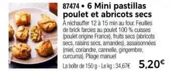 Thiriet 6 Mini pastillas poulet et abricots secs offre