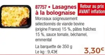 Thiriet Lasagnes à la bolognaise offre
