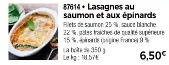Thiriet Lasagnes au saumon et aux épinards offre