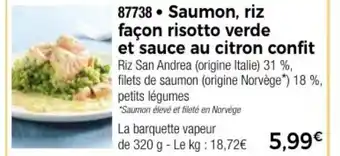 Thiriet Saumon, riz façon risotto verde et sauce au citron confit offre
