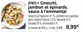 Thiriet Gnocchi, jambon et épinards, sauce à l'emmental offre