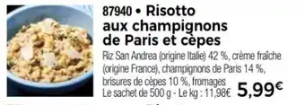 Thiriet Risotto aux champignons de Paris et cepes offre