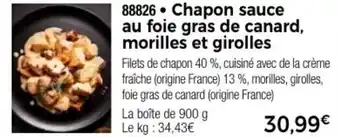 Thiriet Chapon sauce au foie gras de canard, morilles et girolles offre