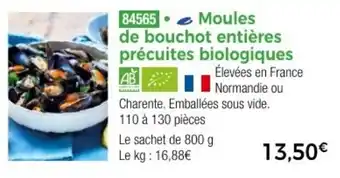 Thiriet Moules de bouchot entières précuites biologiques offre