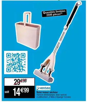 Cora x Carrefour Balai Laveur Sécheur Venteo offre