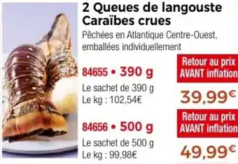Thiriet 2 Queues de langouste Caraïbes crues offre
