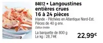 Thiriet Langoustines entières crues 16 à 24 pièces offre