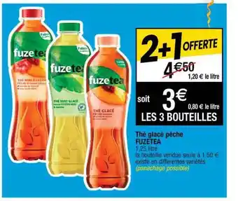 Cora x Carrefour Thé Glacé Pêche Fuzetea offre