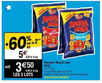 Cora x Carrefour Monster Munch Salé Vico offre