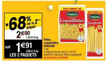 Cora x Carrefour Pâtes Coquillettes Panzani offre