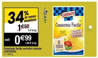 Cora x Carrefour Couscous Facile Sachets Cuisson Lustucru offre