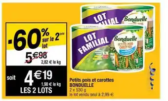 Cora x Carrefour Petits Pois Et Carottes Bonduelle offre