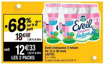 Cora x Carrefour éveil Croissance 3 Nature De 12 à 36 Mois Lactel offre
