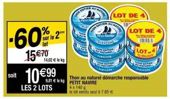 Cora x Carrefour Thon Au Naturel Démarche Responsable Petit Navire offre