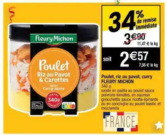 Cora x Carrefour Poulet, Riz Au Pavot, Curry Fleury Michon offre