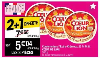 Cora x Carrefour Coulommiers L'extra-crémeux 23% M.g. Cœur De Lion offre