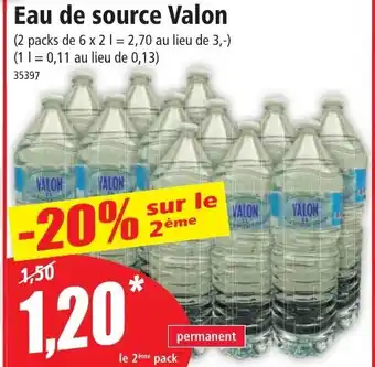 Norma Eau de source Valon offre