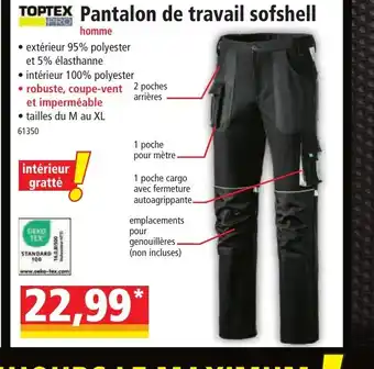 Norma Pantalon de travail softshell offre