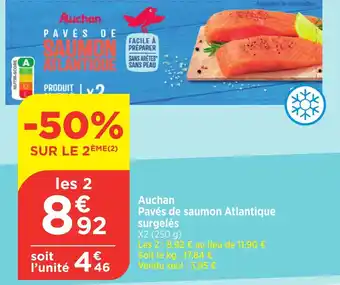 Bi1 Auchan Pavés de saumon Atlantique surgelés offre
