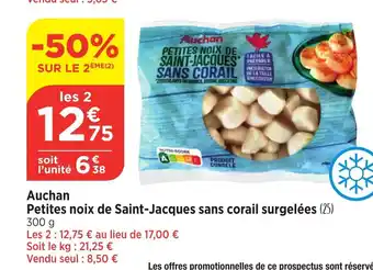 Bi1 Petites noix de Saint-Jacques sans corail surgelées offre