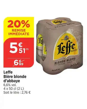 Bi1 Leffe Bière blonde d'abbaye offre