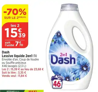 Bi1 Dash Lessive liquide 2en1 offre