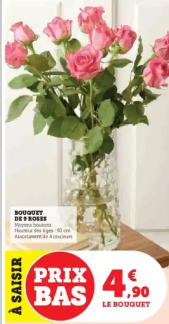 Hyper U BOUQUET DE 9 ROSES offre