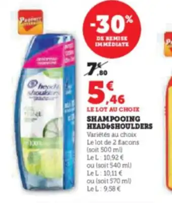 Hyper U LE LOT AU CHOIX SHAMPOOING HEAD&SHOULDERS offre