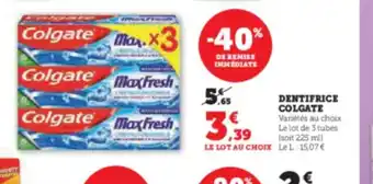 Hyper U DENTIFRICE COLGATE offre