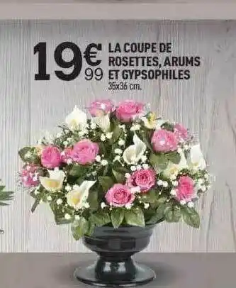 Centrakor La Coupe De Rosettes Arums Et Gypsophiles offre