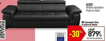Conforama Canapé Fixe 3 Places Nala offre