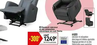 Conforama Fauteuil Releveur Et De Relaxation électrique En Cuir Porto offre