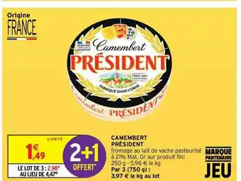 Intermarché Express Camembert Président offre