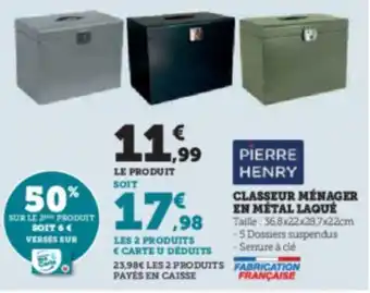 Hyper U CLASSEUR MÉNAGER EN MÉTAL LAQUÉ offre