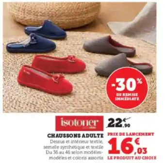 Hyper U CHAUSSONS ADULTE offre