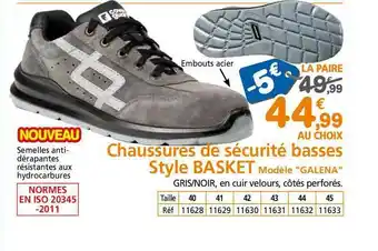 Provence Outillage Chaussures De Sécurité Basses Style Basket offre