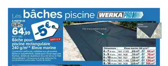 Provence Outillage Bâche Pour Piscine Rectangulaire 240 G M² Bleue Marine offre