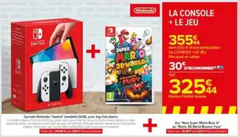 Carrefour Console Nintendo "Switch" (modele) OLED avec Joy-con Blancs offre