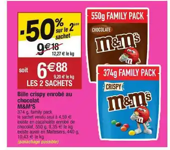 Migros Bille Crispy Enrobé Au Chocolat M&m's offre